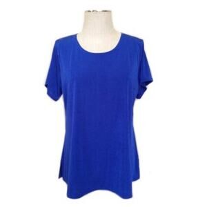 Joseph Ribkoff Size 14 Tunic Style Short Sleeve Royal Blue Top